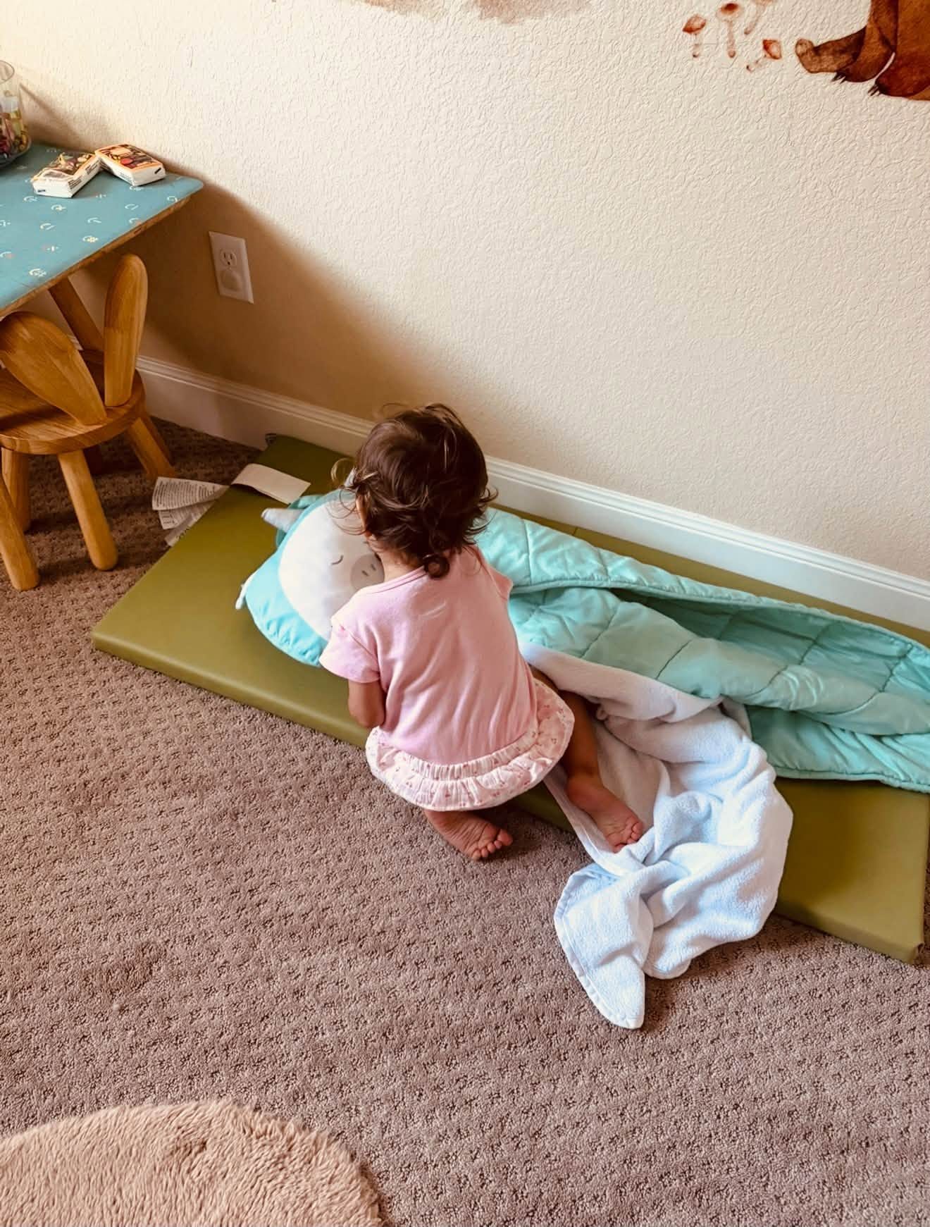 Getting cozy for nap time